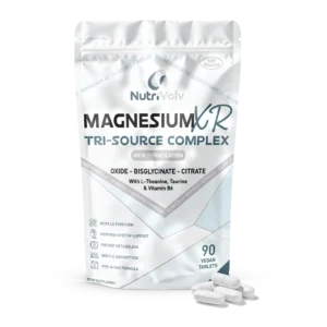 NutriVolv Magnesium XR Tri-Source Complex with L-Theanine, Taurine & Vitamin  B6 | 90 Vegan Tablets